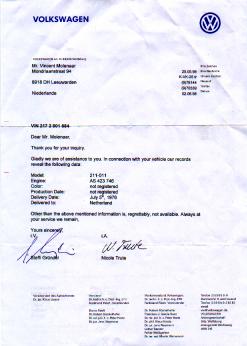 Letter from VW AG